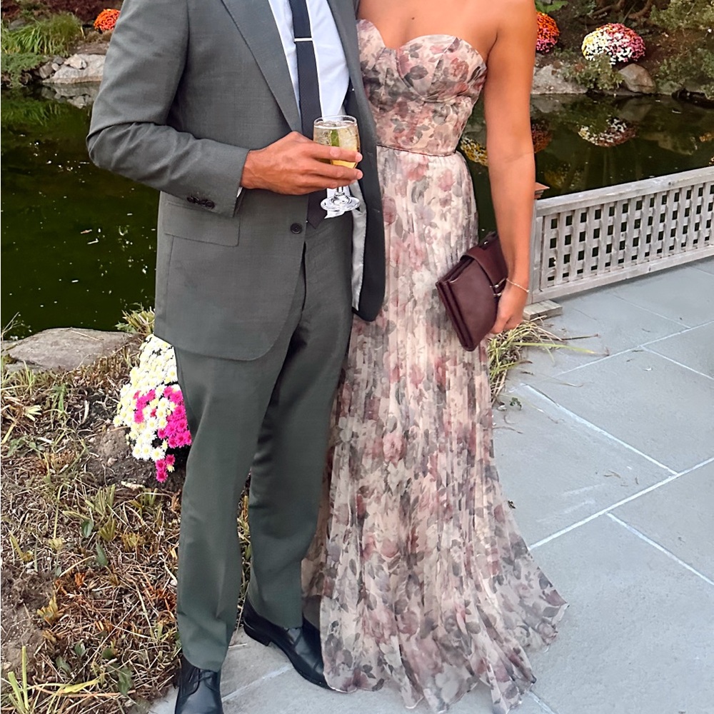 Floral bustier gown